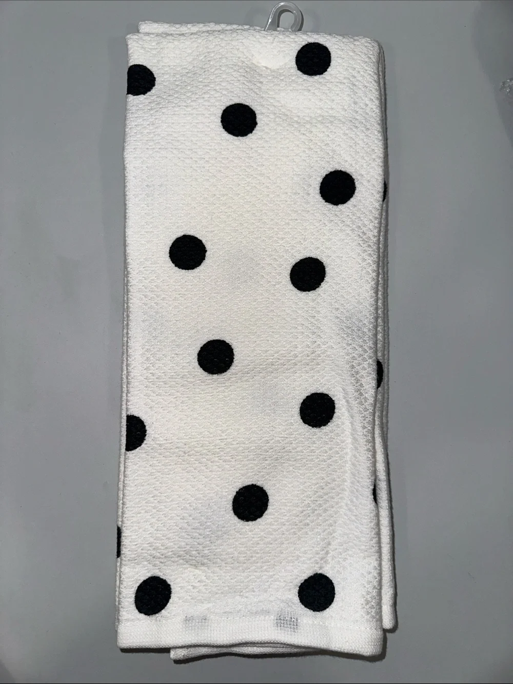 kate spade White Black Large Polka Dot Cotton Kitchen Towels & Mitt Set